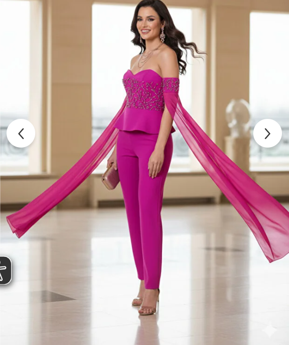 Straplez Peplum Tül Kollu Abiye Tulum-7107